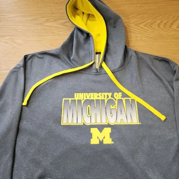 University Of Michigan Wolverines MU Hoodie Mens XL Pullover Sweatshirt Pro Edge - Picture 2 of 12